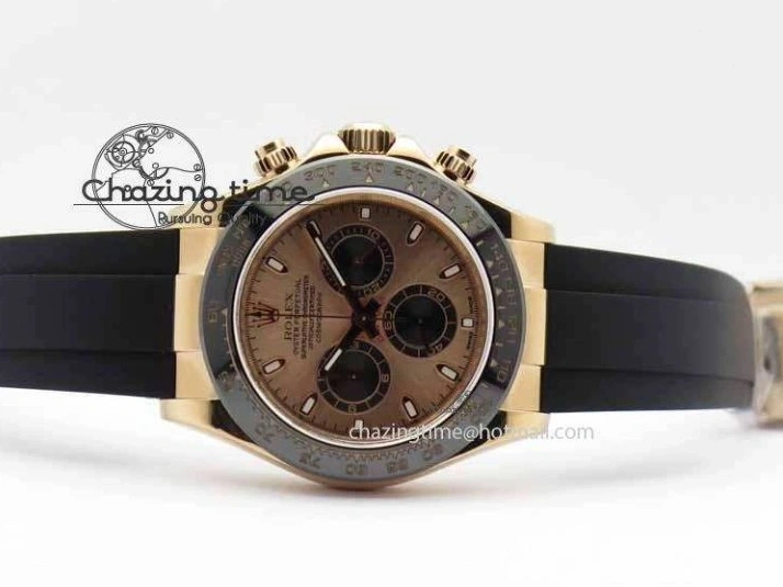 MiroTime 0316 RelaxedFit Daytona 116515 Noob 1:1 Best Edition Rose Gold Dial On Black Rubber Strap A7750(Free Extra Strap) 3740